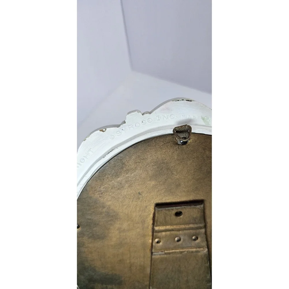 Vintage Syroco Oval Wall Mirror White Floral Shabby‎ Chic Cottage Decor USA 1943